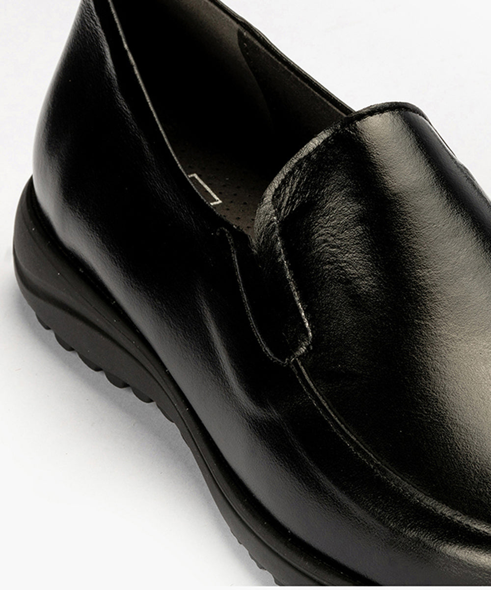 Mocasín Mujer Cuña Baja Negro
