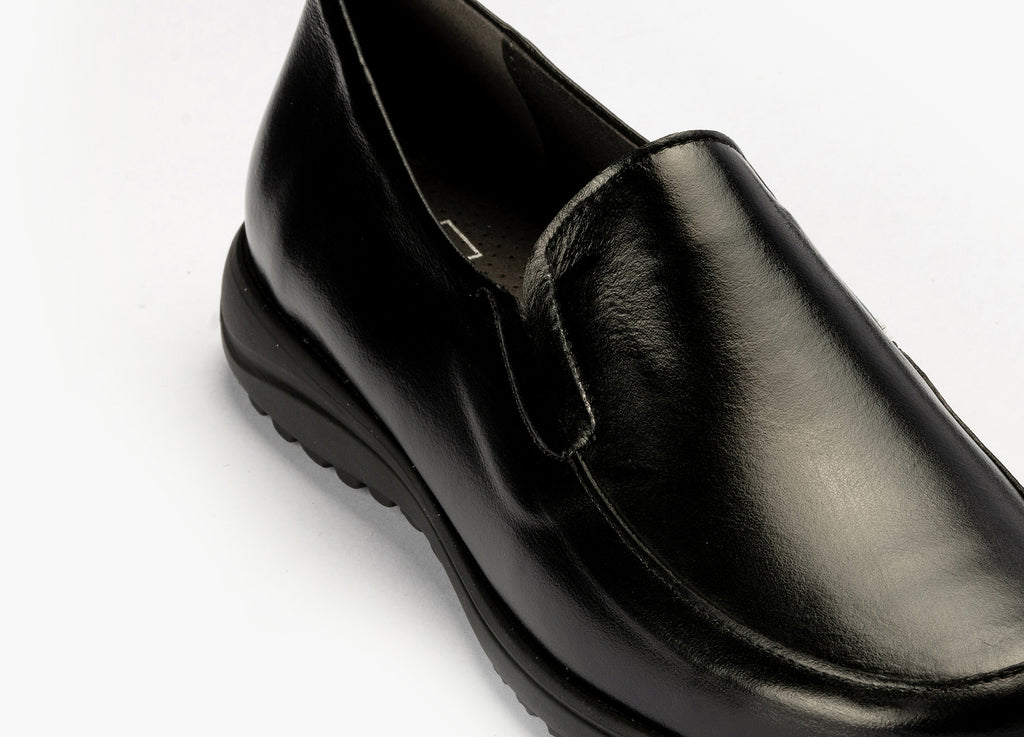Mocasín Mujer Cuña Baja Negro
