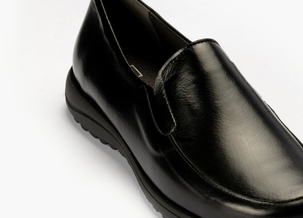 Mocasín Mujer Cuña Baja Negro
