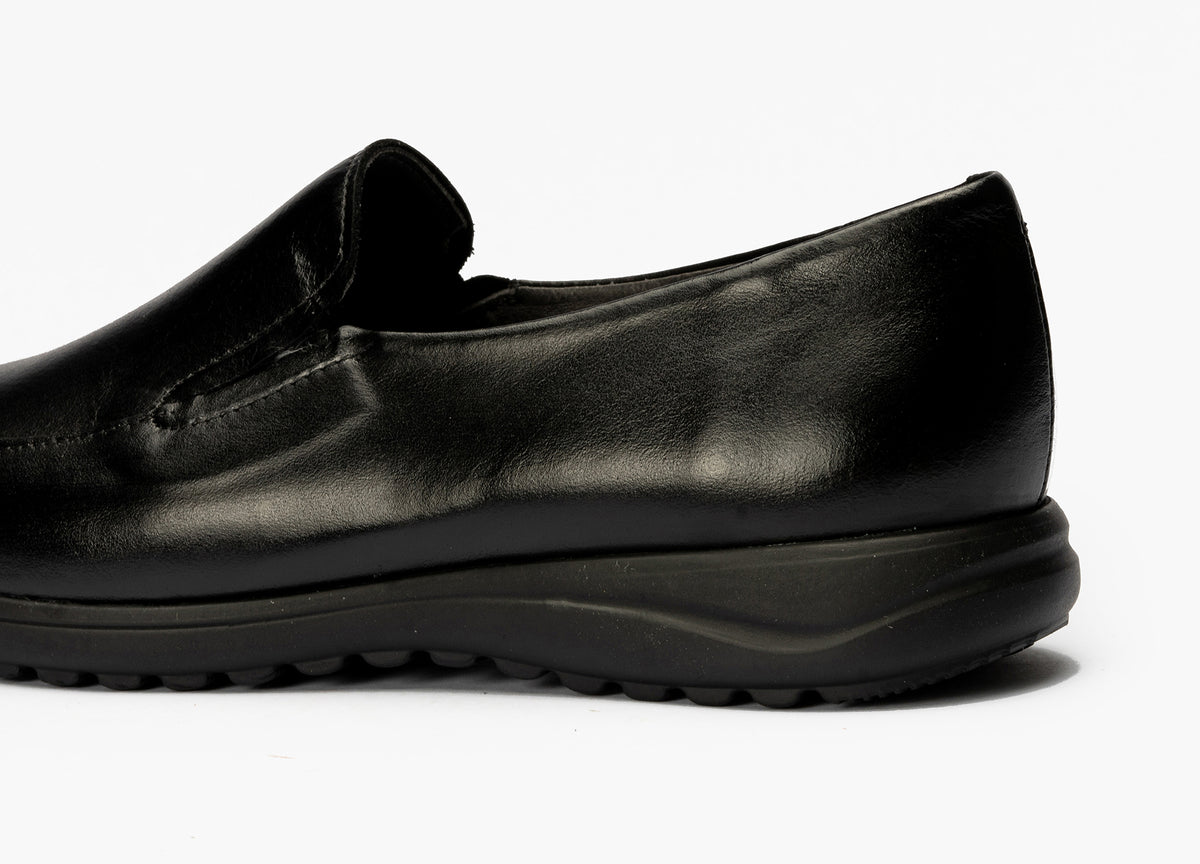 Mocasín Mujer Cuña Baja Negro