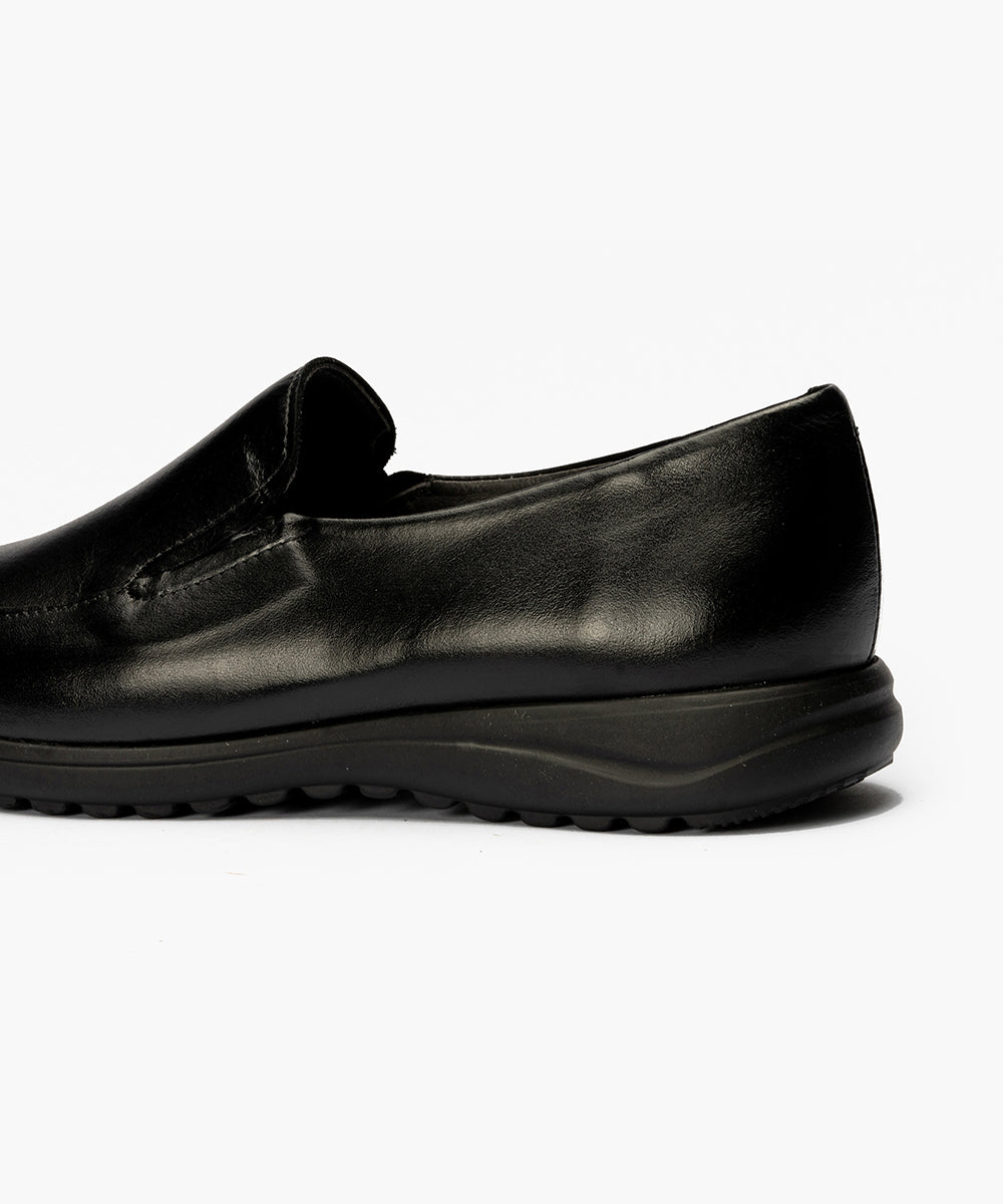 Mocasín Mujer Cuña Baja Negro