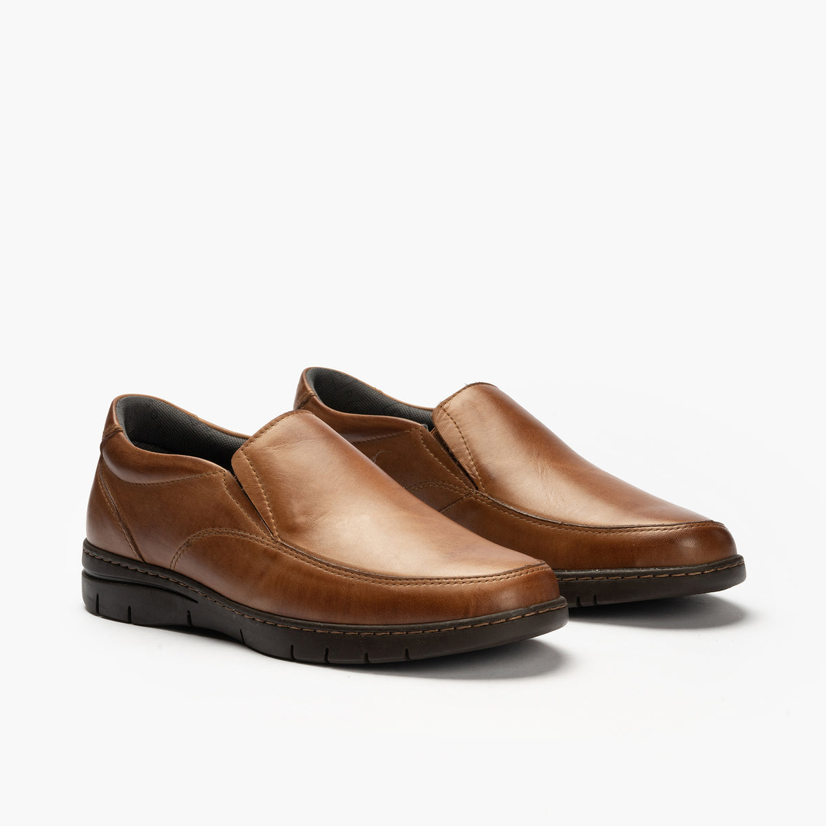 Mocasín Hombre Piel Marrón Claro