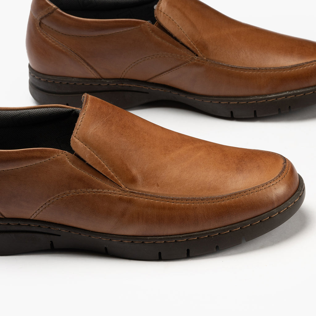Mocasín Hombre Piel Marrón Claro