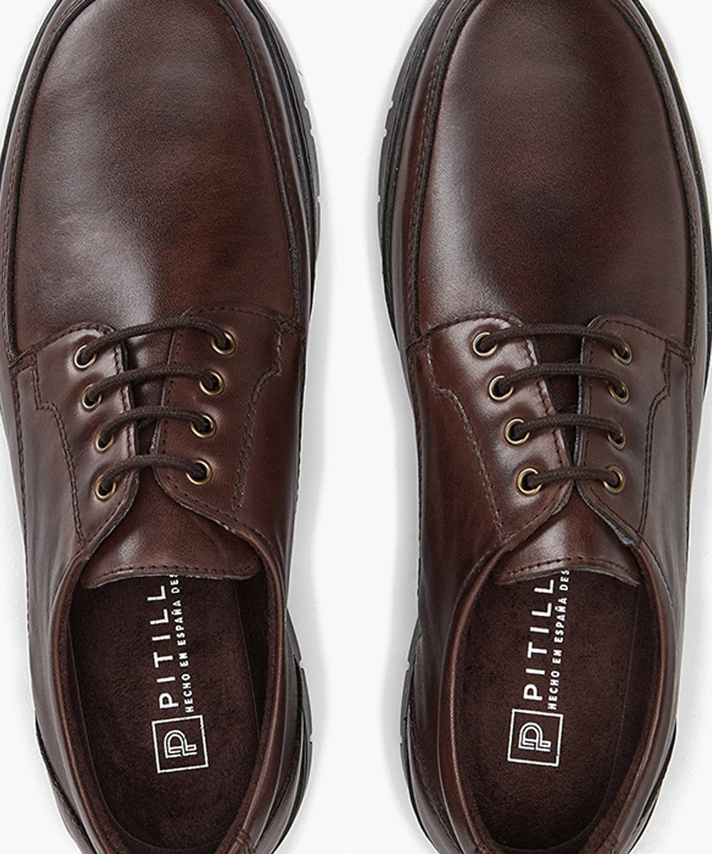 Zapato Blucher Hombre Marron