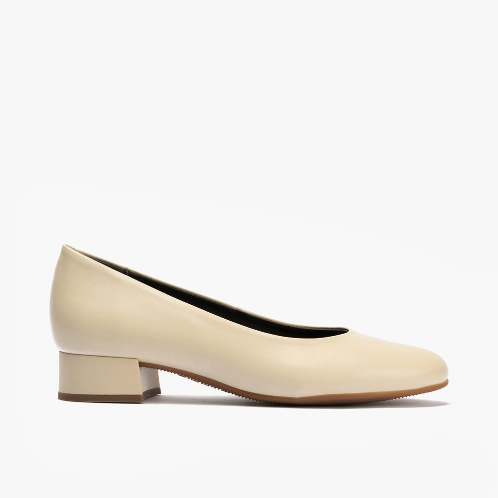 Zapato de Salón Tacón Bajo Beige