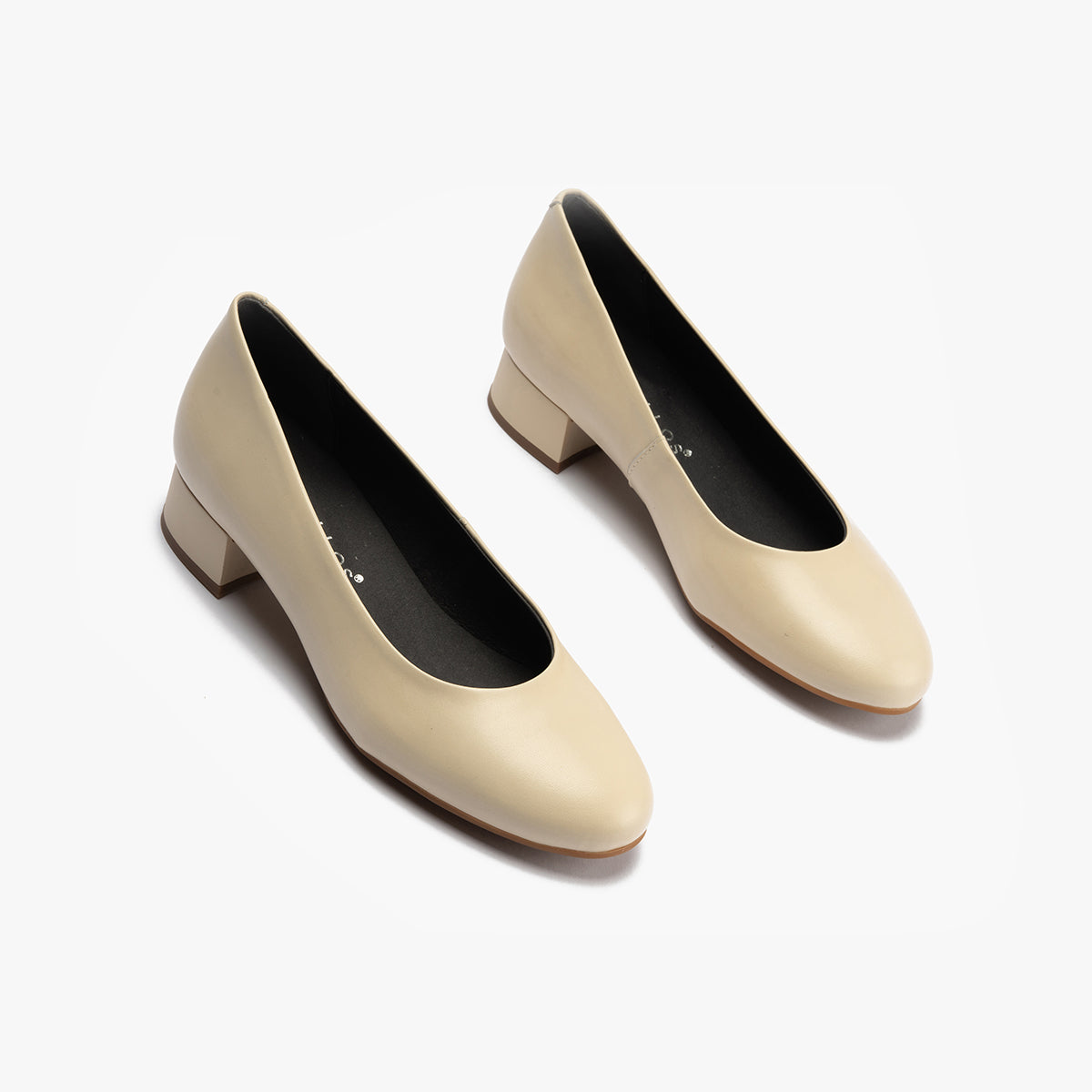 Zapato de Salón Tacón Bajo Beige