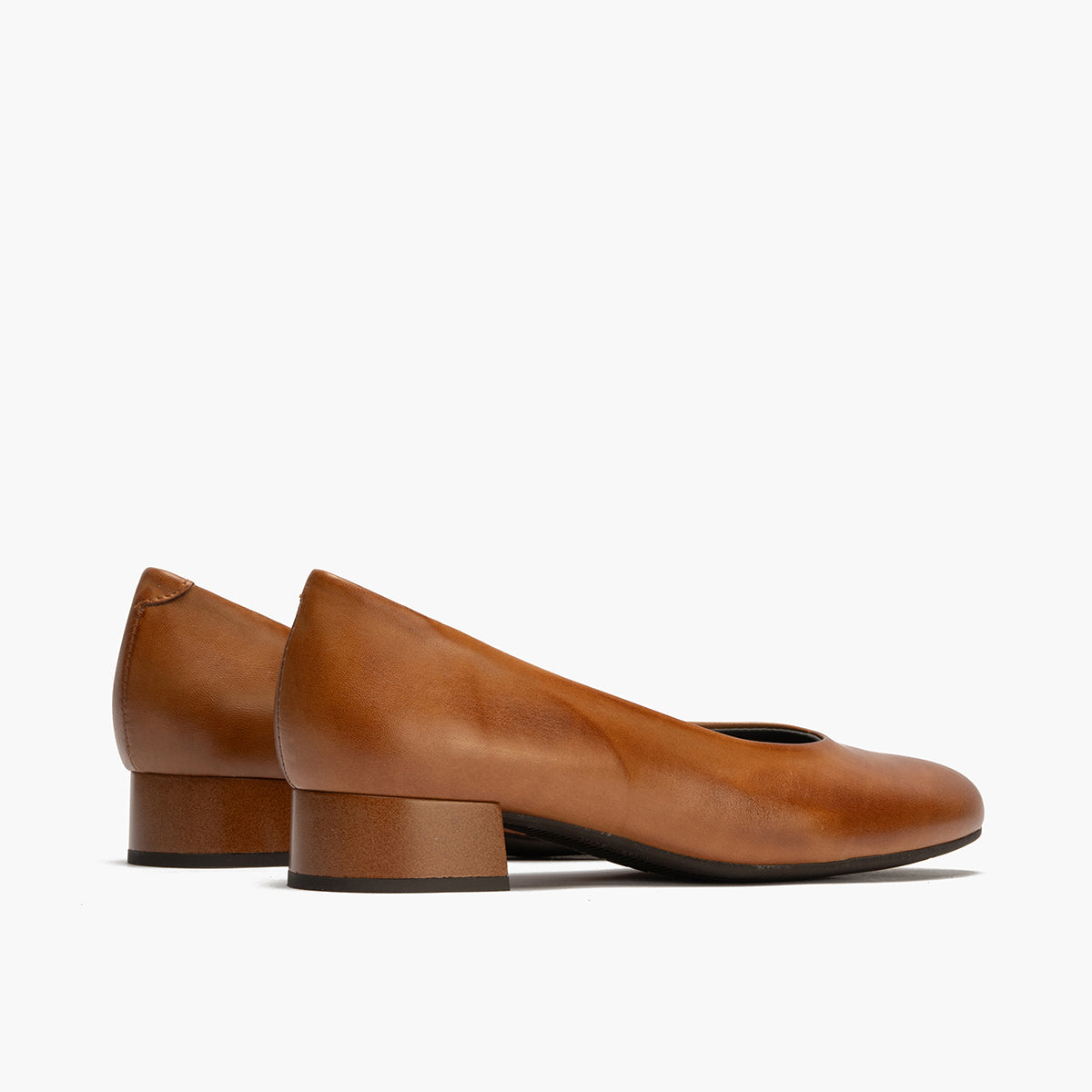 Zapato de Salón Tacón Bajo Marrón Claro