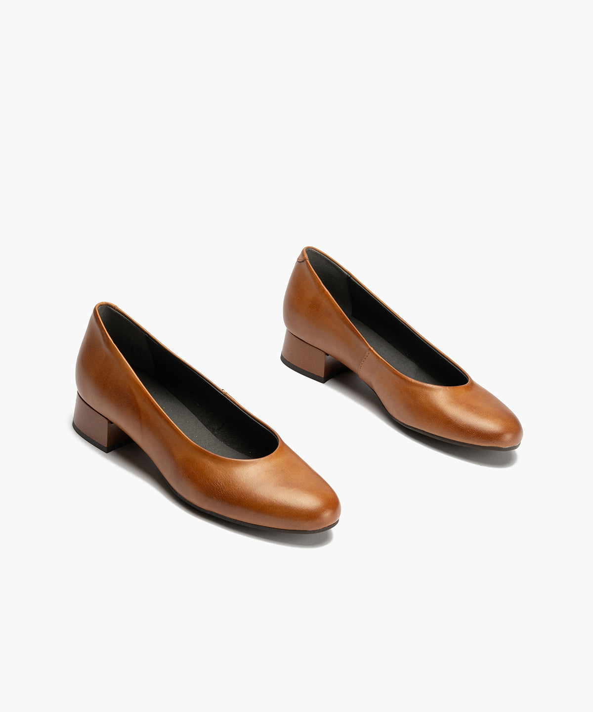 Zapato de Salón Tacón Bajo Marrón Claro