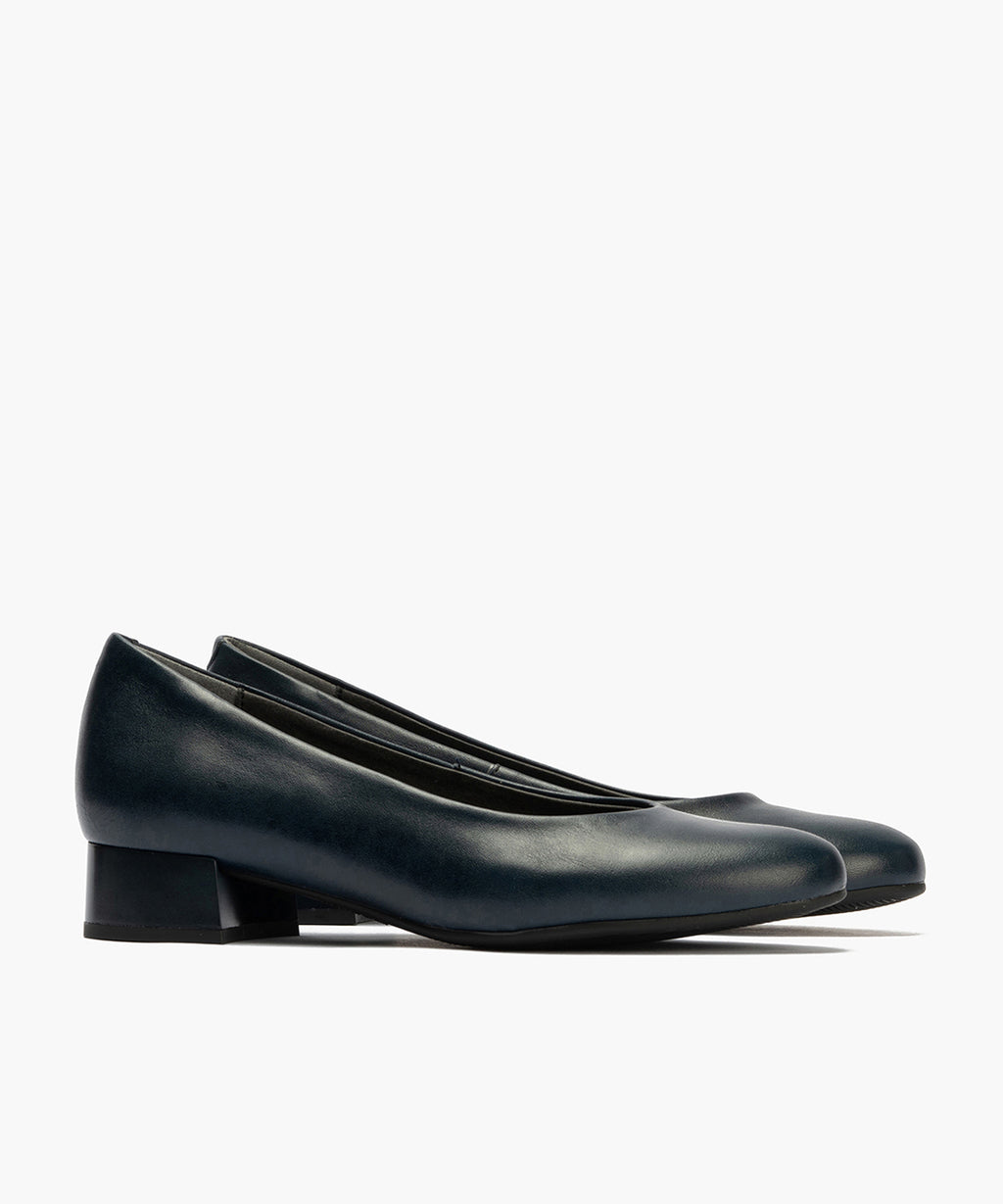 Zapato de Salón Tacón Bajo Azul