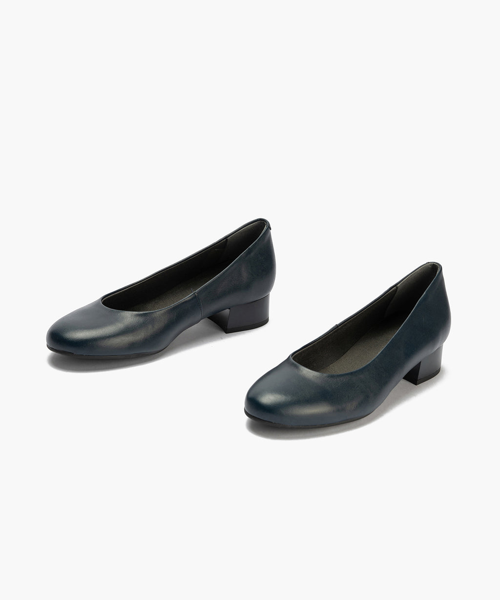 Zapato de Salón Tacón Bajo Azul