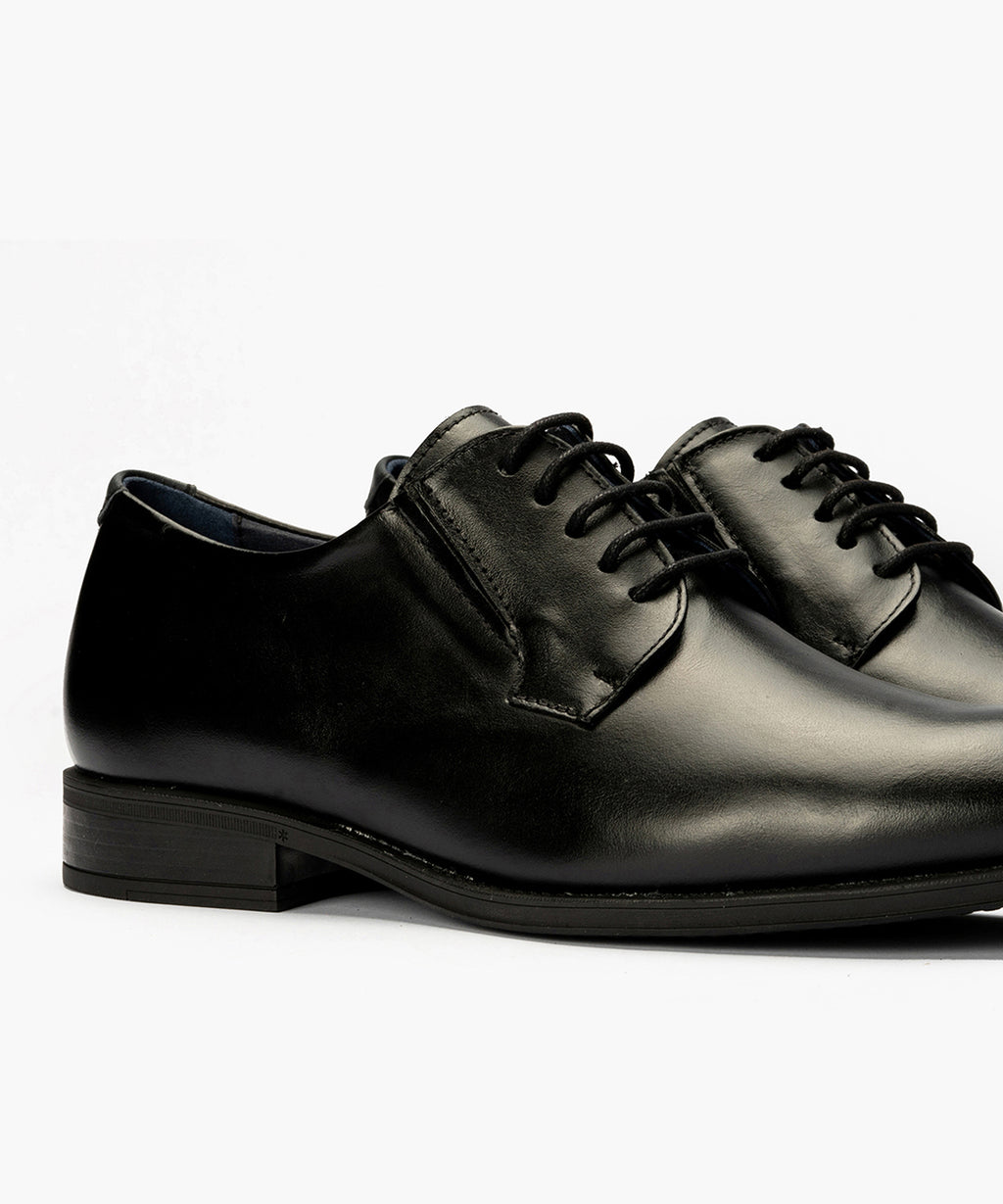 Zapato Blucher Tacón Hombre Negro