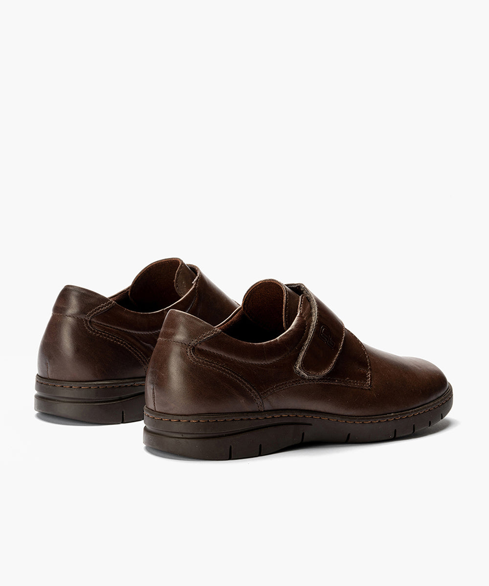 Zapato Blucher Velcri Hombre Marrón