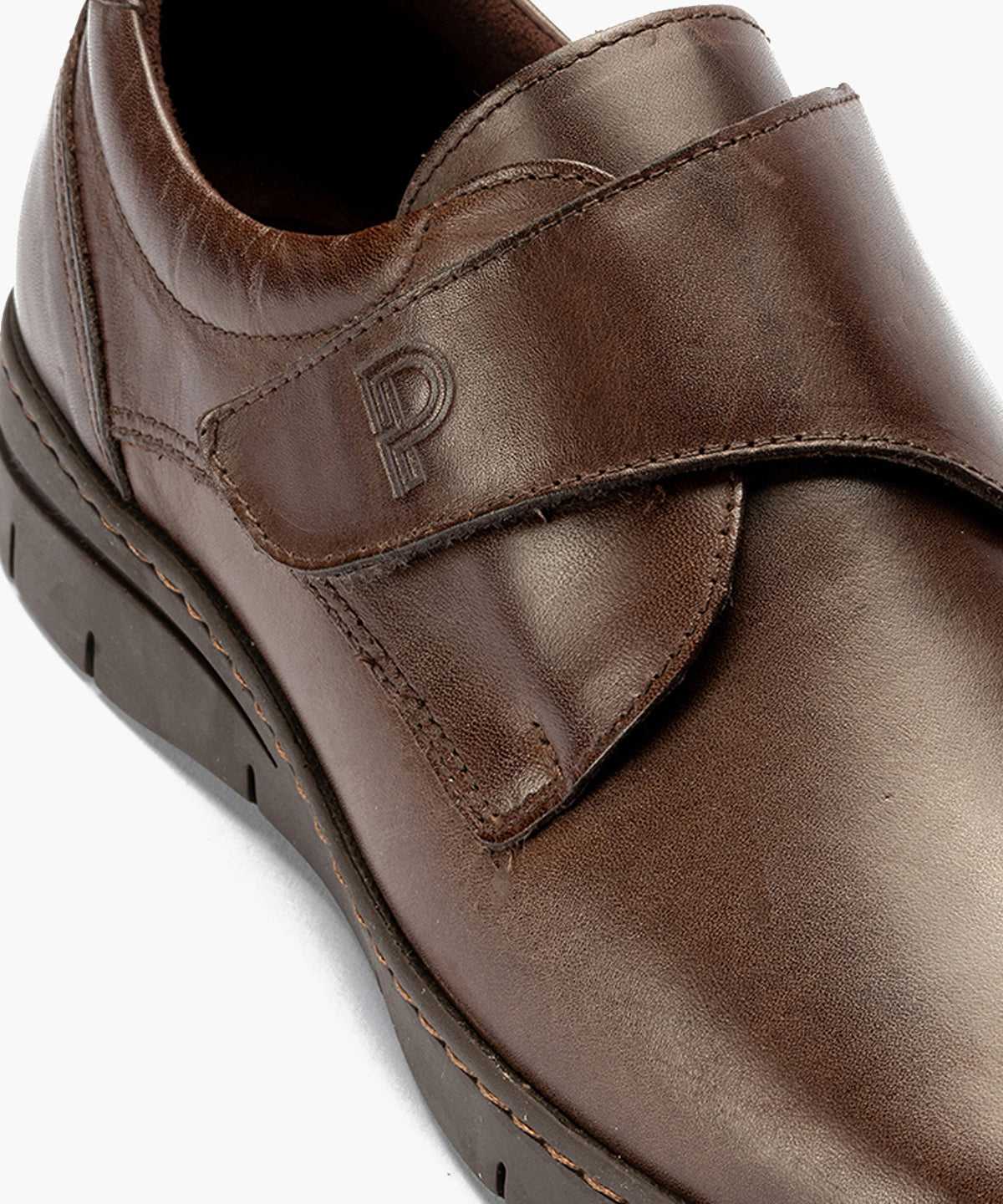 Zapato Blucher Velcri Hombre Marrón