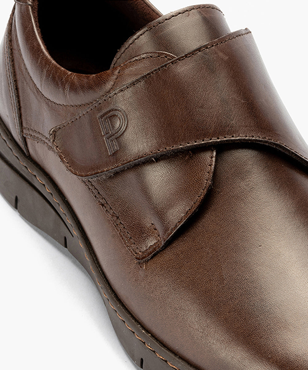 Zapato Blucher Velcri Hombre Marrón