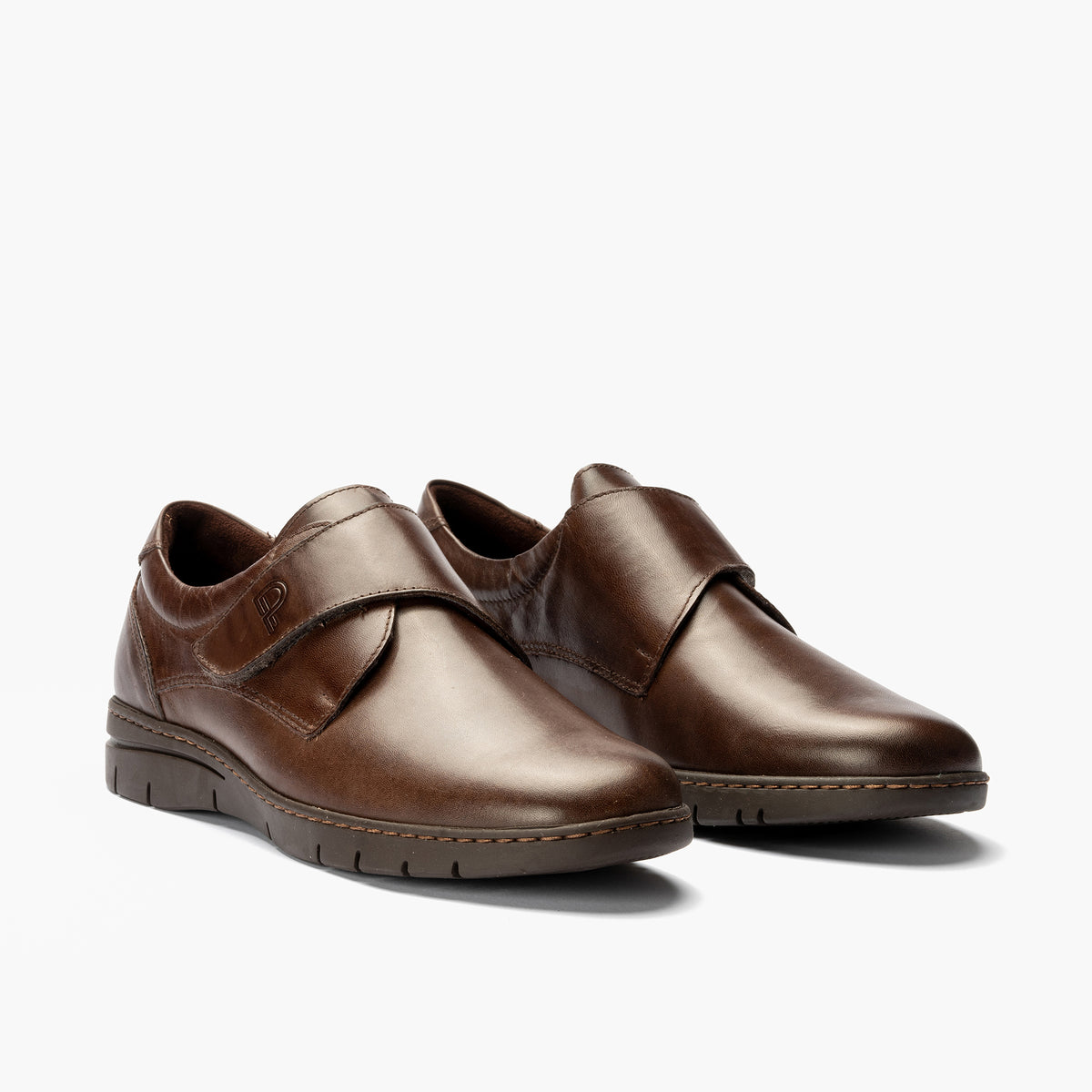 Zapato Blucher Velcri Hombre Marrón