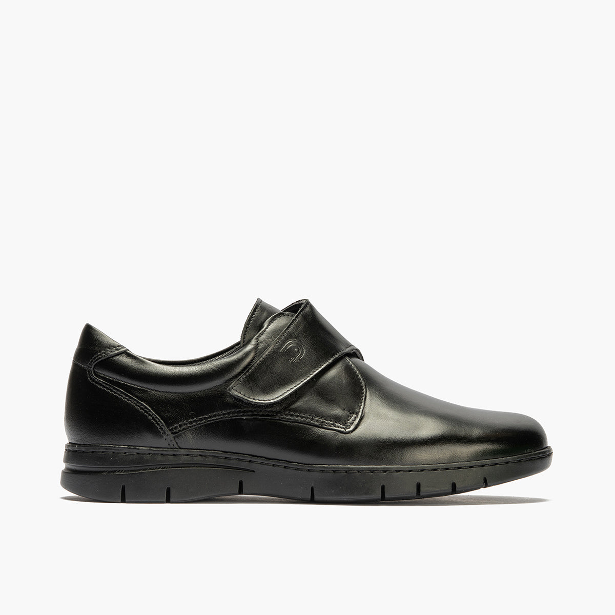 Zapato Blucher Velcro Hombre Negro