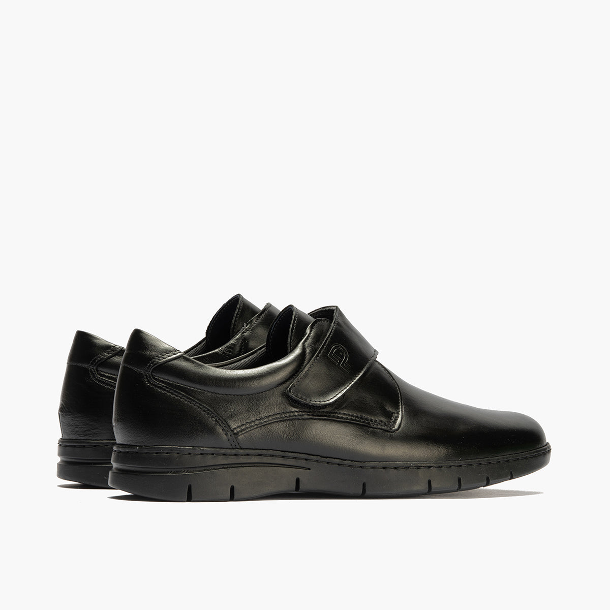 Zapato Blucher Velcro Hombre Negro