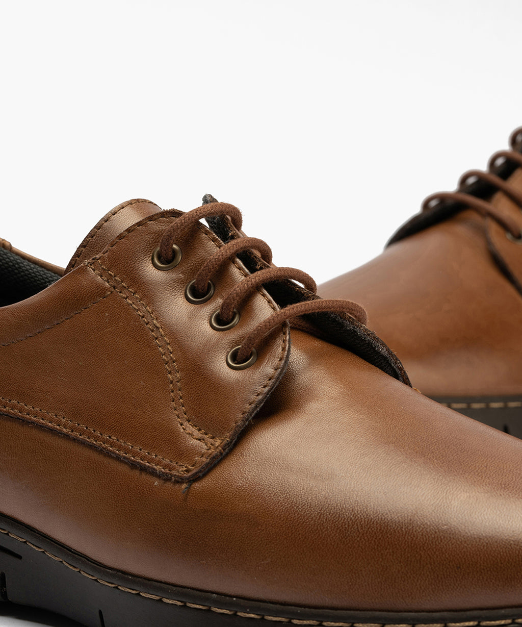 Zapato Blucher con Cordones Hombre Marrón Claro