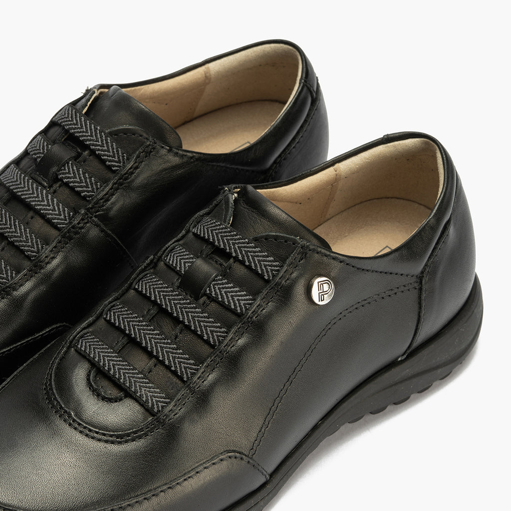 Deportivo Mujer con Elásticos Plano Negro