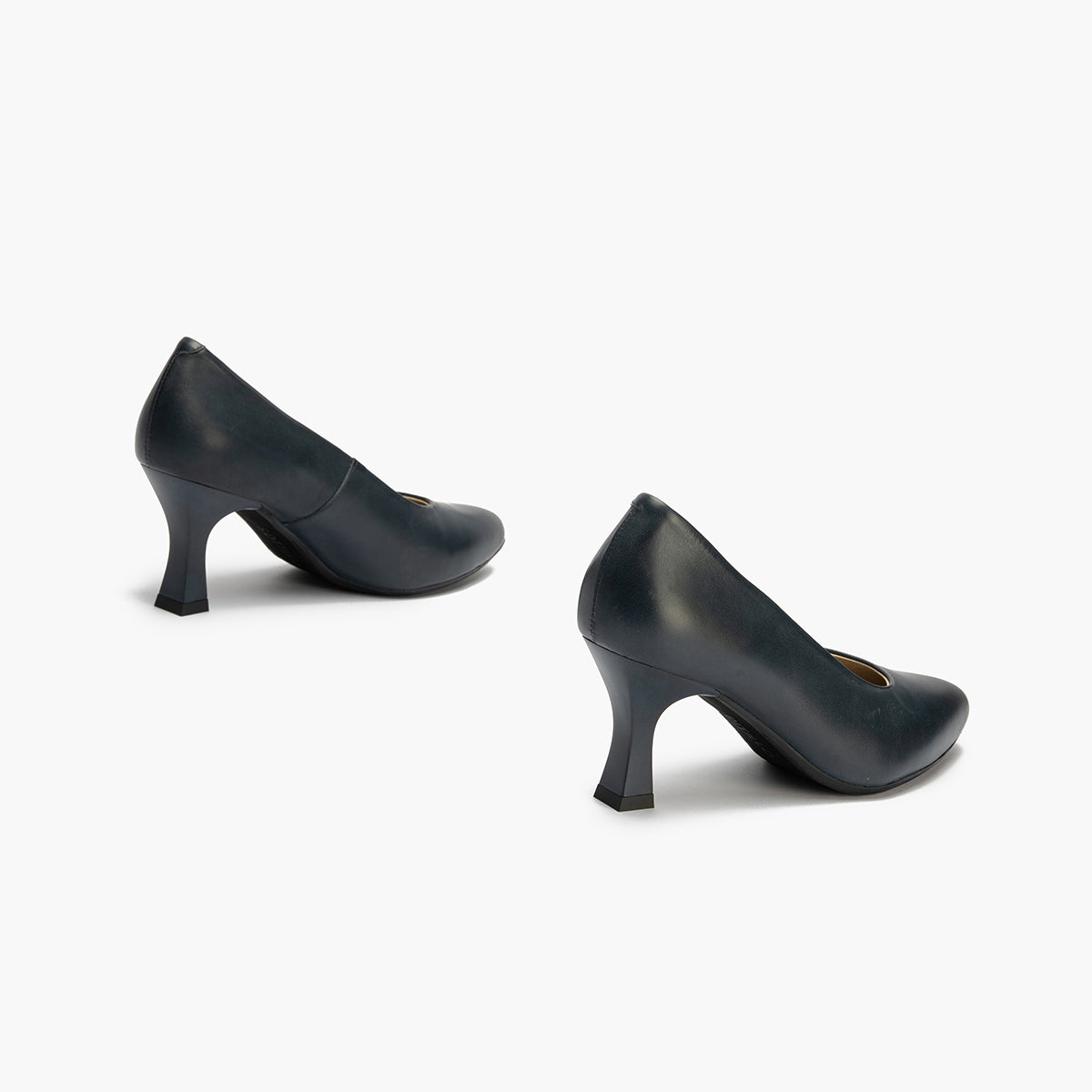 Zapato de Salón Tacón Alto Piel Azul Marino