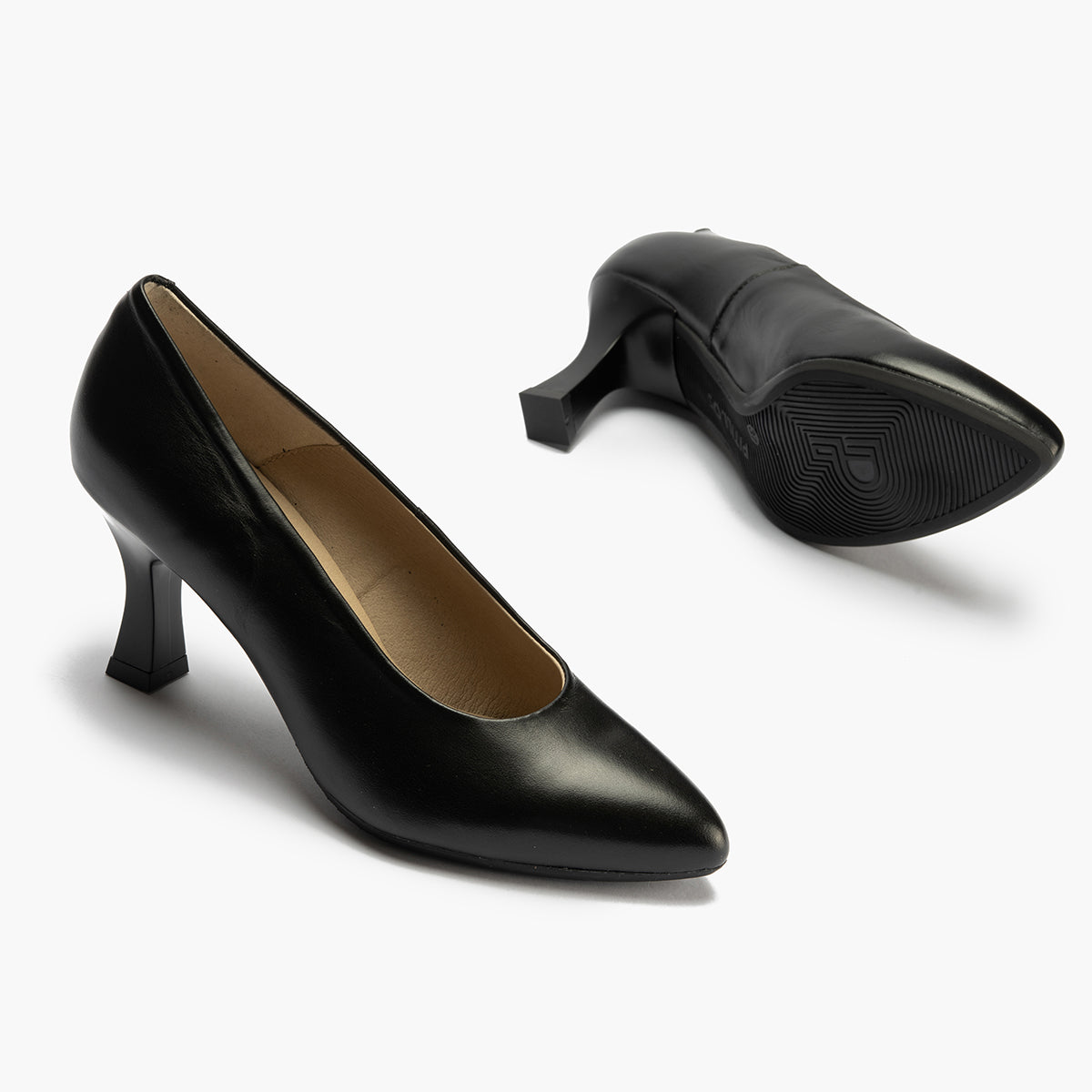 Zapato de Salón Tacón Alto Piel Negro