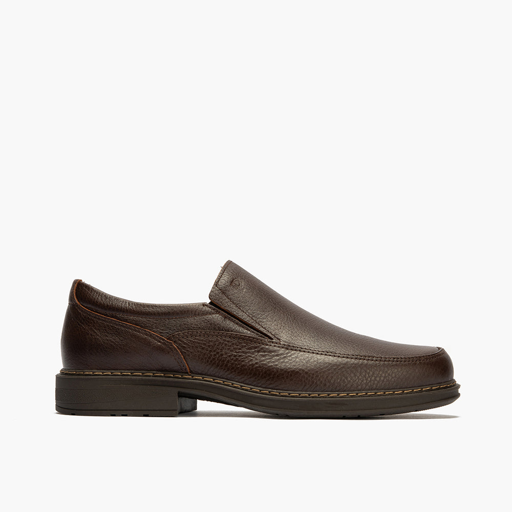 Manoletina Hombre con Elásticos Piel Brandy