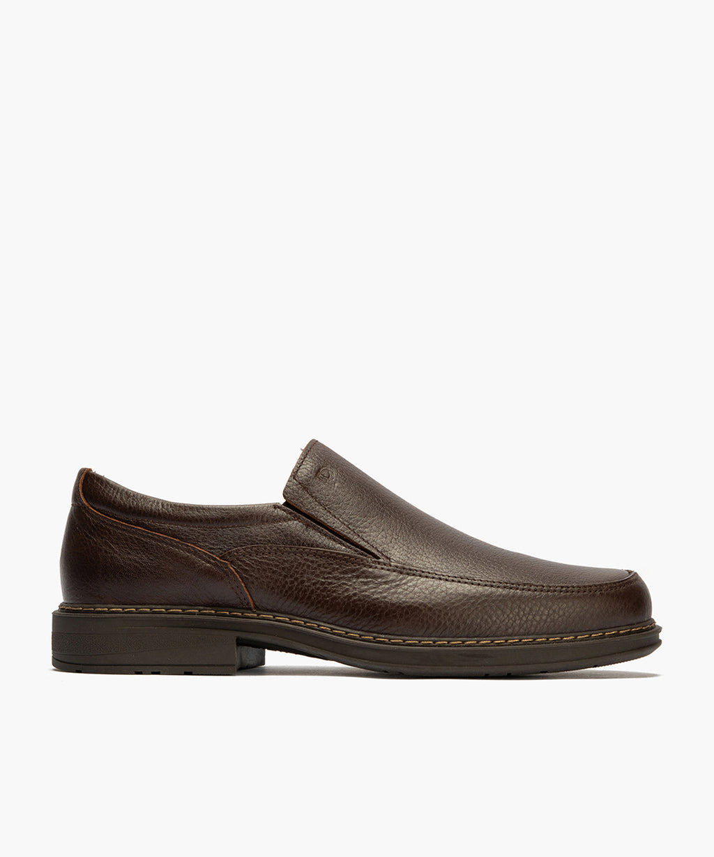 Manoletina Hombre con Elásticos Piel Brandy