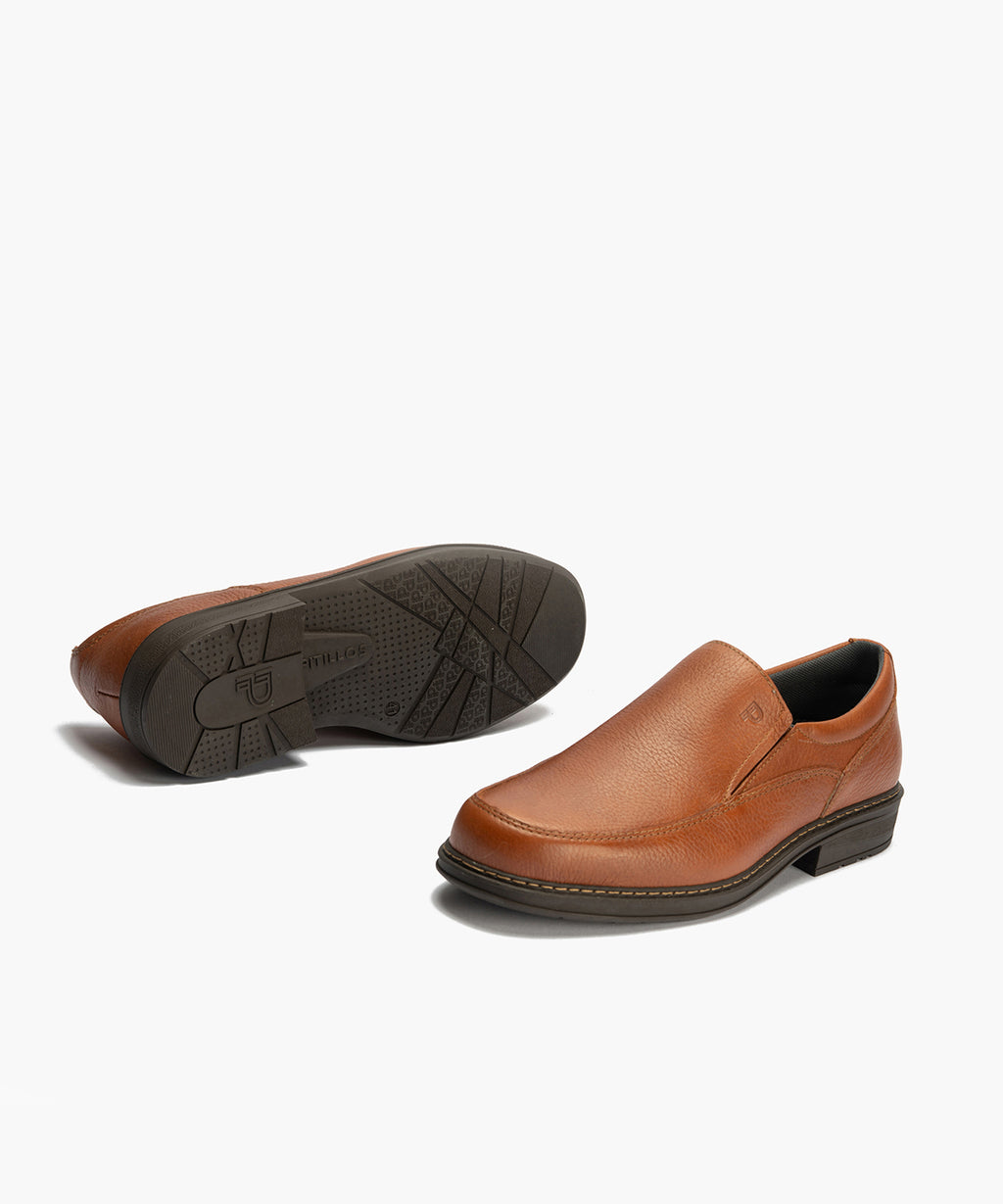 Manoletina Hombre con Elásticos Piel Cuero