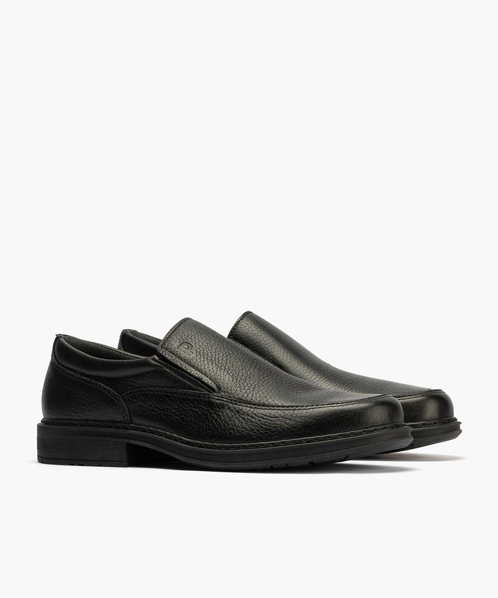 Manoletina Hombre con Elásticos Piel Negro