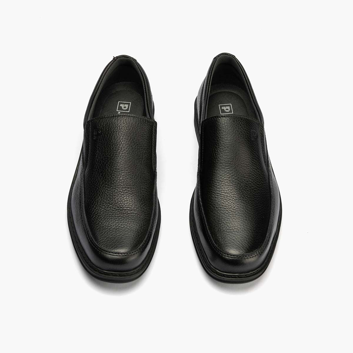 Manoletina Hombre con Elásticos Piel Negro
