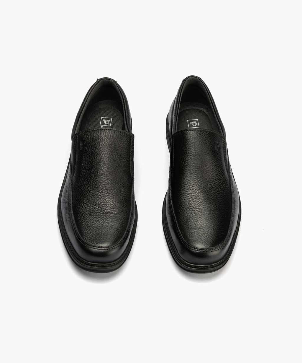 Manoletina Hombre con Elásticos Piel Negro