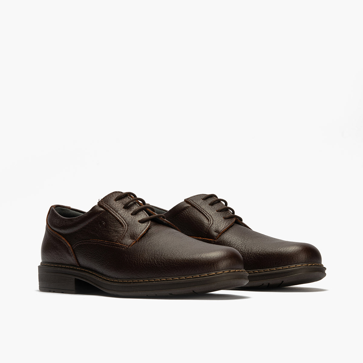 Zapato Blucher Hombre Piel Bombeada Brandy