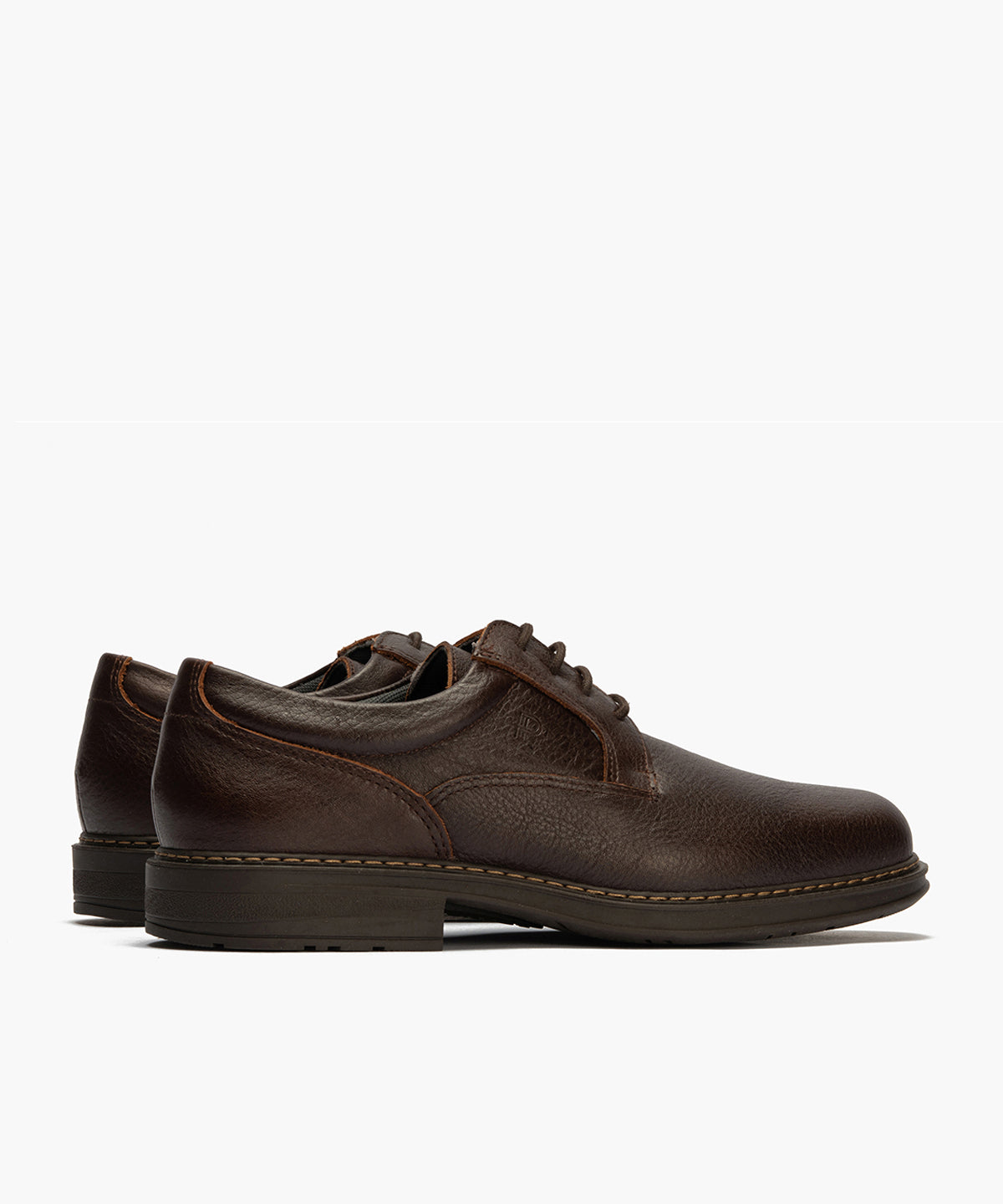 Zapato Blucher Hombre Piel Bombeada Marrón