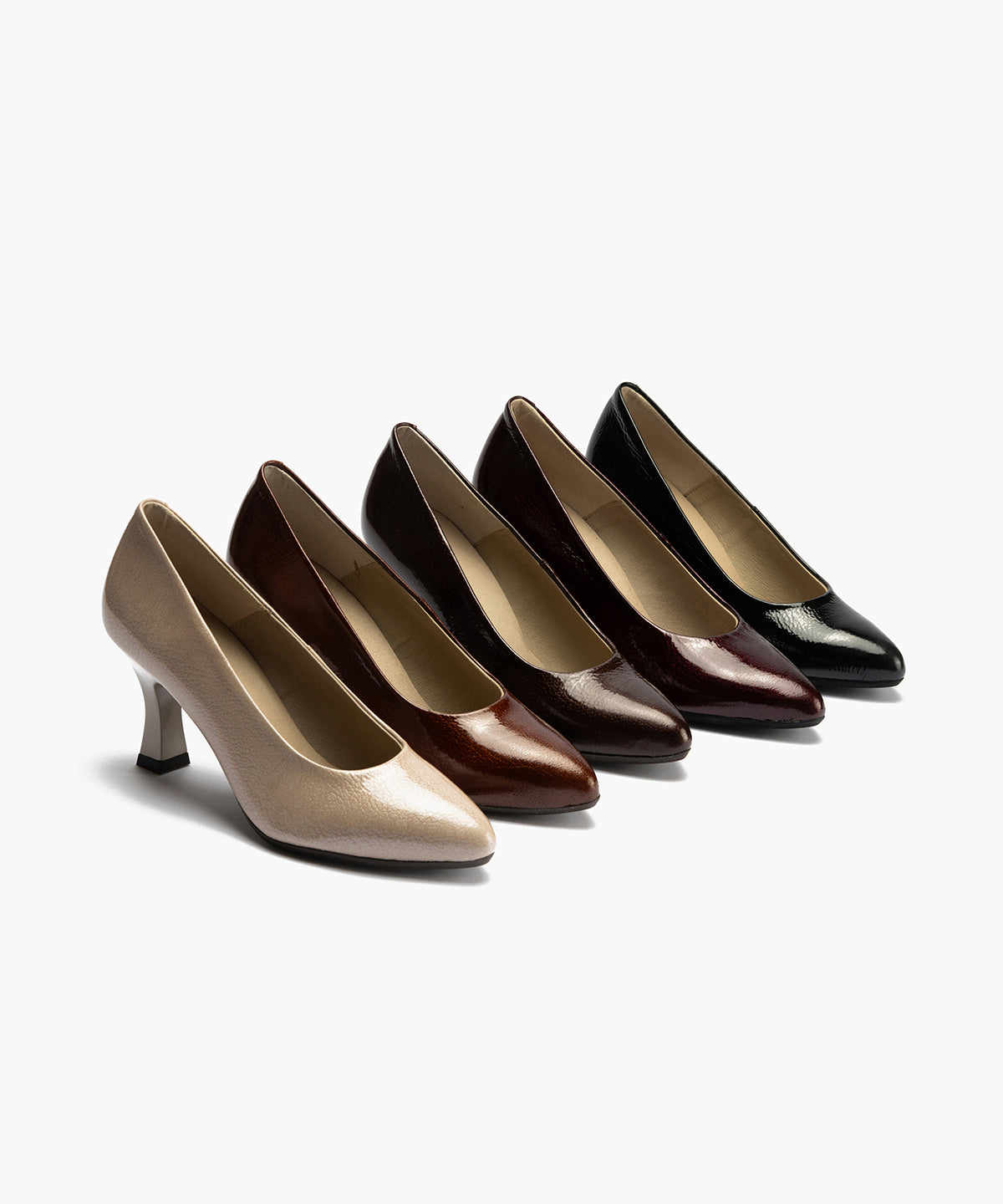 Zapato de Salón Mujer Stiletto Burdeos de Tacón Alto en Piel Charol