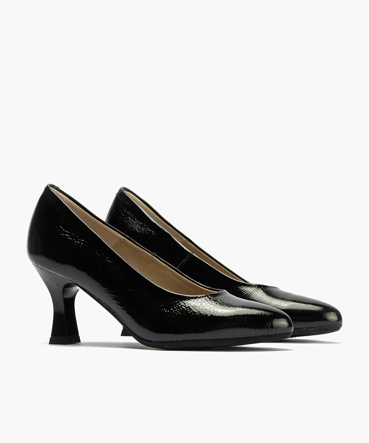 Zapato de Salón Mujer Stiletto Negro de Tacón Alto en Piel Charol