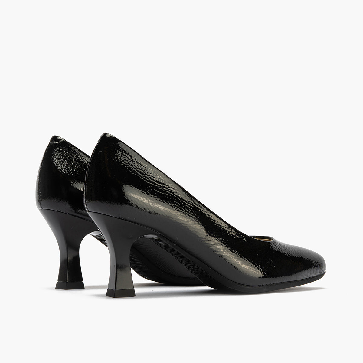 Zapato de Salón Mujer Stiletto Negro de Tacón Alto en Piel Charol