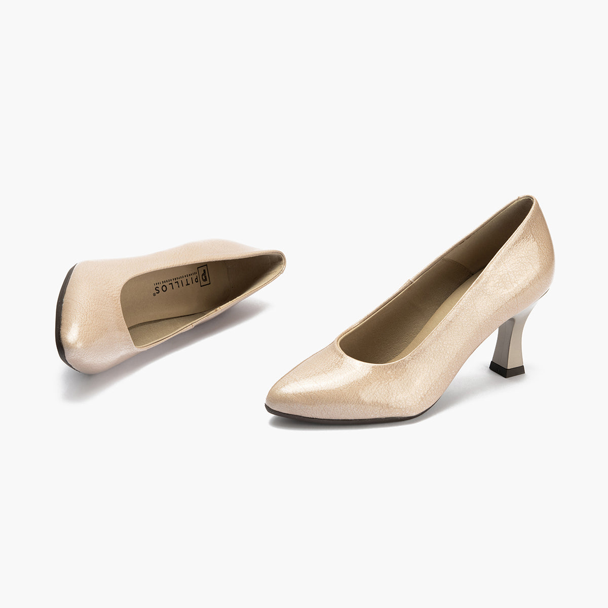 Zapato de Salón Mujer Stiletto Piedra de Tacón Alto en Piel Charol
