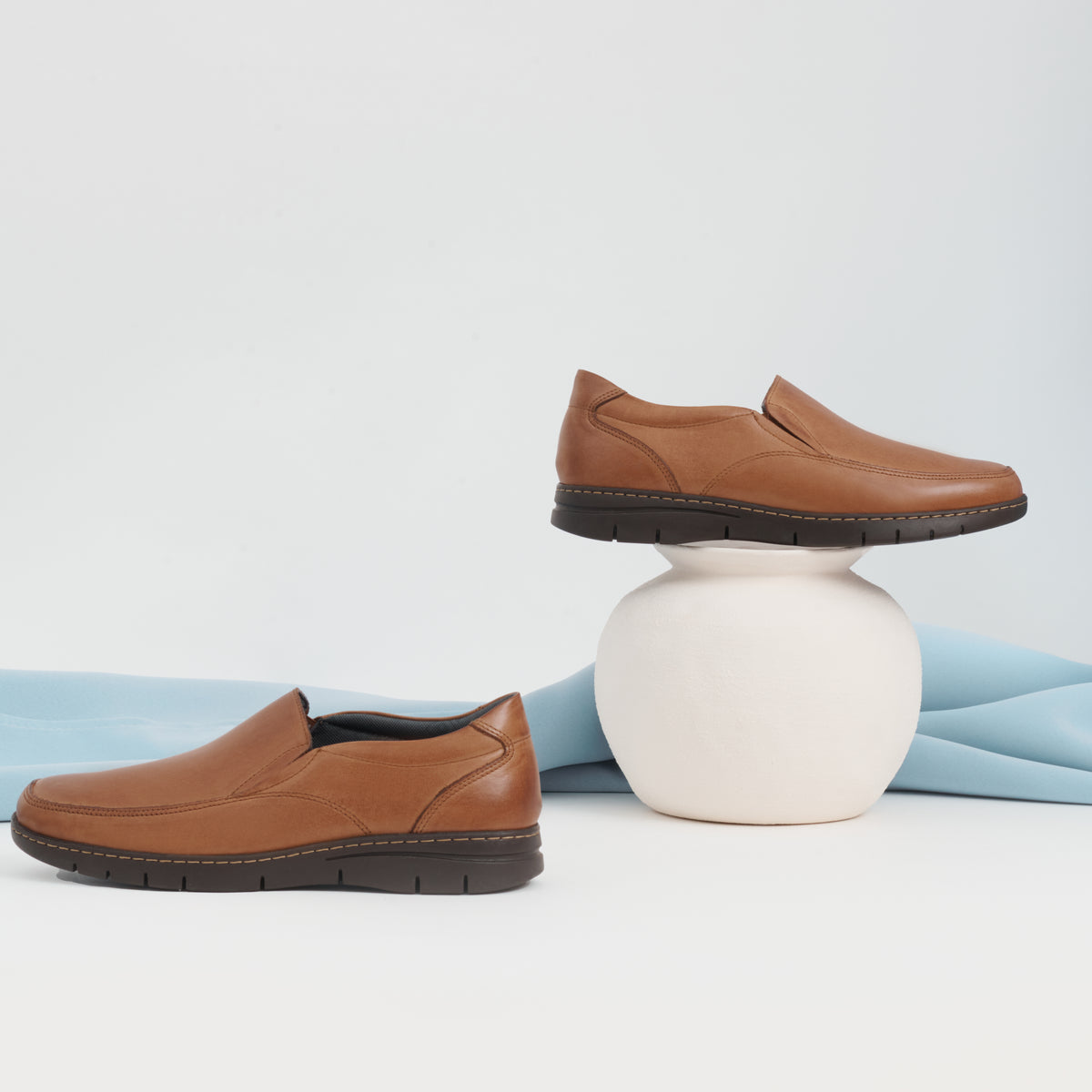 Mocasín Hombre Piel Marrón Claro