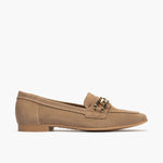 Women's Moccasins in Women with Adorn and Low Beige Heel