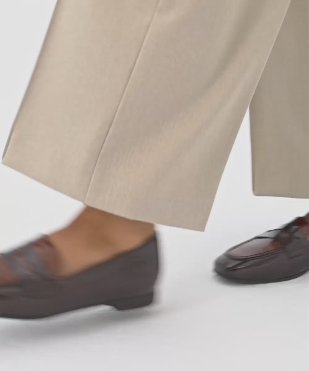 Mocasín antifaz combinado en charol bicolor Marrón-Cuero