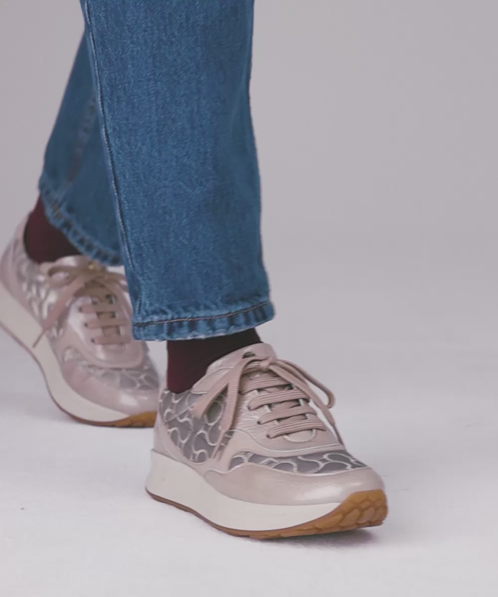 Deportivo Combinado con Nylon de mujer color piedra